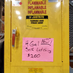 Used yellow Flammable Safety Cabinet, by Justrite