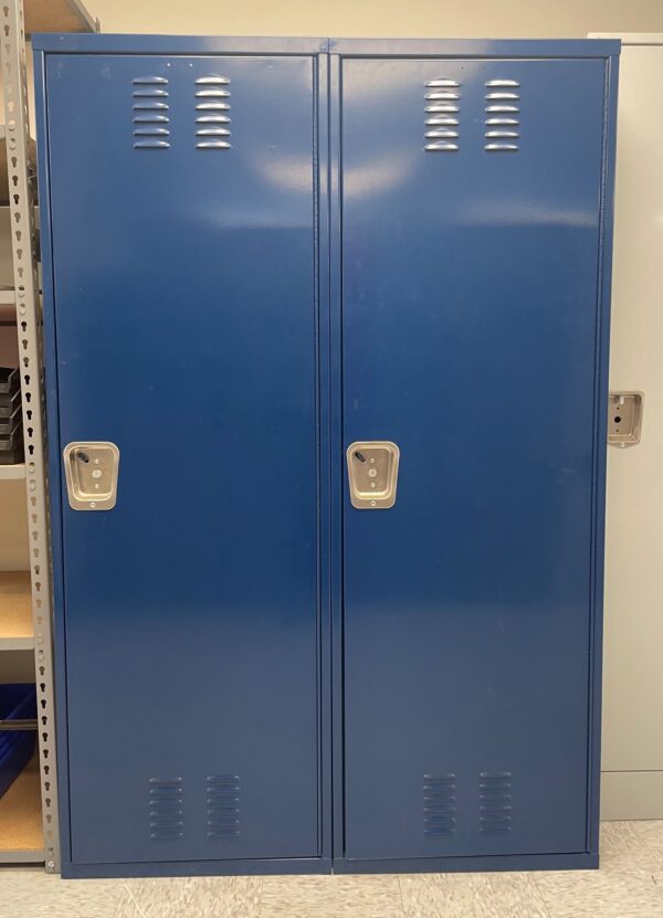 Single Tier 2 Wide Metal Lockers - Blue