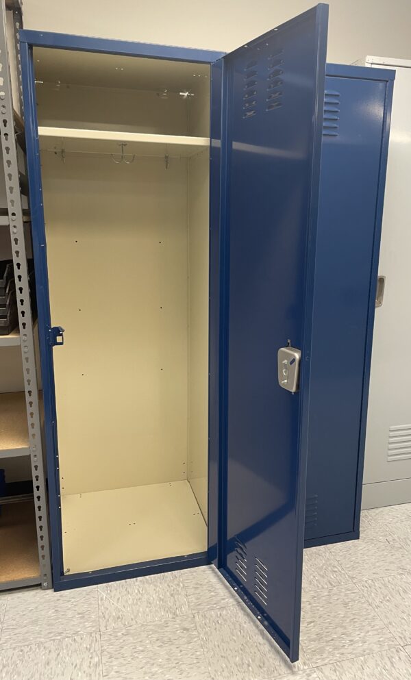 Single Tier 2 Wide Metal Lockers - Blue