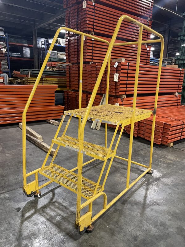 Yellow Tilt N Roll Work Platform Ladder