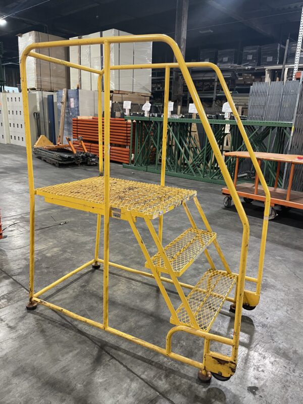 Yellow Tilt N Roll Work Platform Ladder