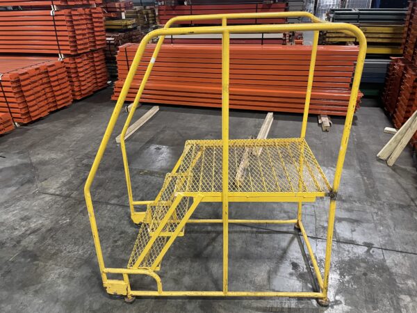 Yellow Tilt N Roll Work Platform Ladder