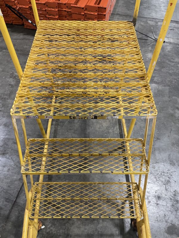 Yellow Tilt N Roll Work Platform Ladder