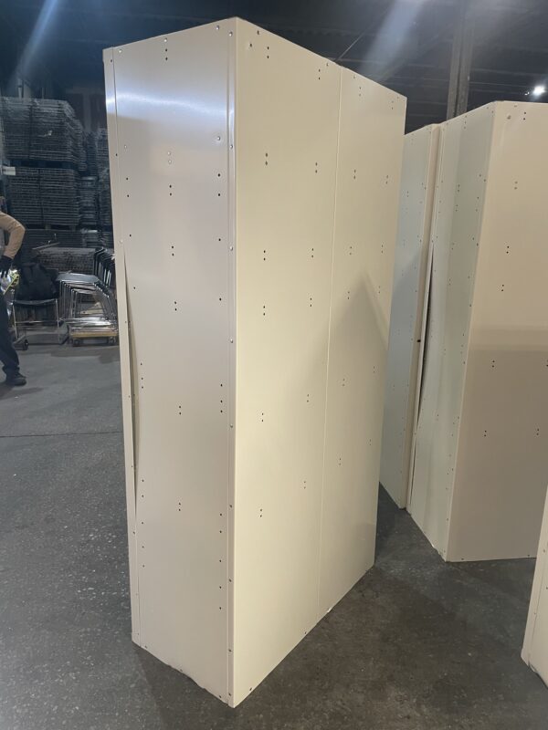 Tan Single Tier 18x18x72 Metal Lockers - back of 2 wide