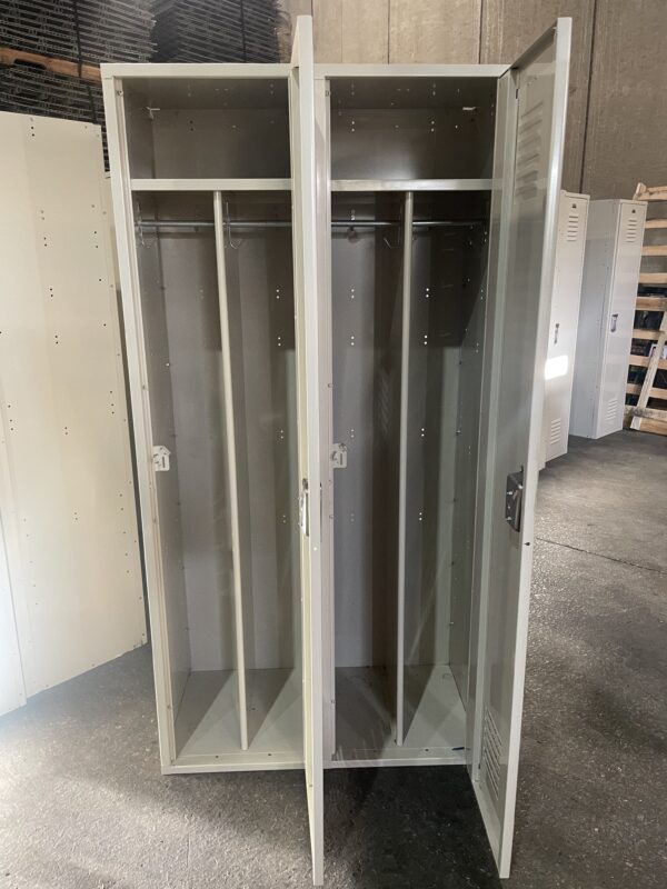 Tan Single Tier 18x18x72 Metal Lockers - inside 2 wide