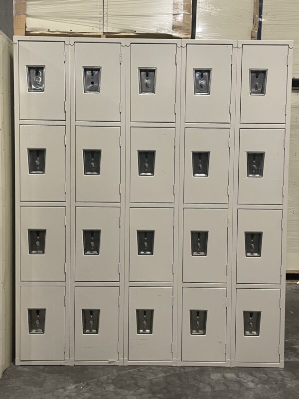 Used tan 4 high 5-wide metal lockers