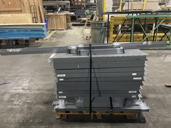 Disassembled 48x24x96 Die Rack Shelving Units with 7 Shelves - 3 Units Total In Group