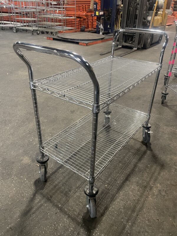 One used wire cart with 2 shelves