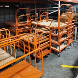 Assorted rolling platform carts